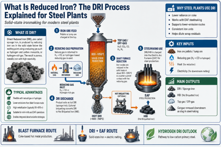 What Is Reduced Iron? The DRI Process Explained for Steel Plants