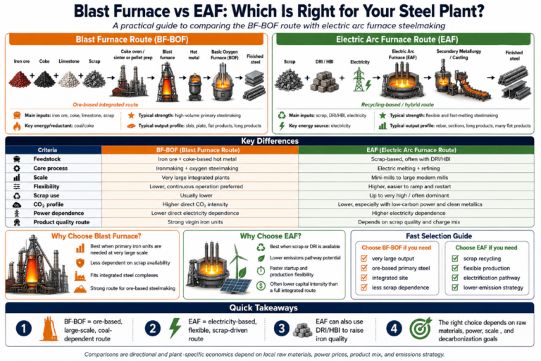Blast Furnace vs EAF: Which Is Right for Your Steel Plant?