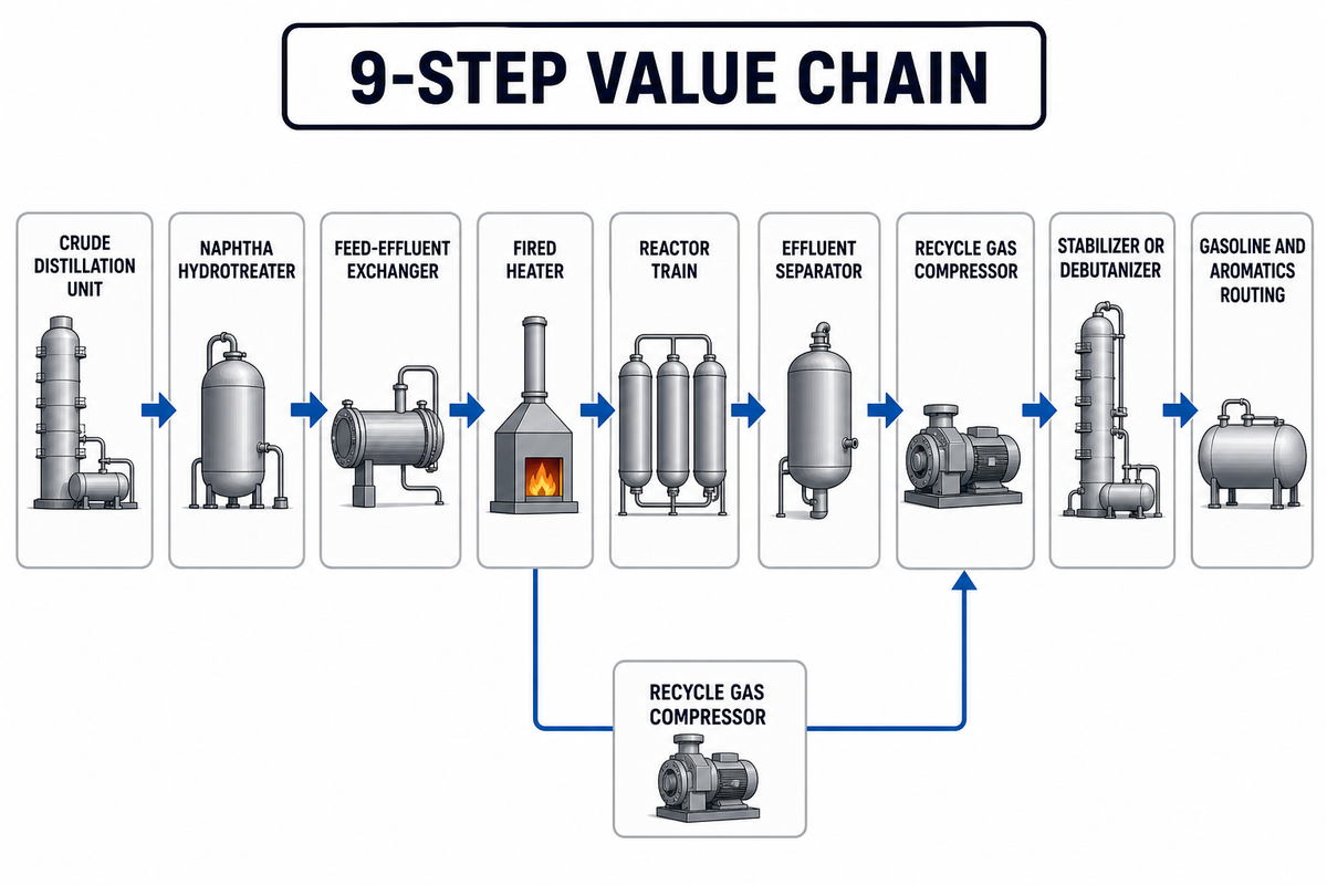 The 9-Step Naphtha-to-Reformate Value Chain — BOSHIYA