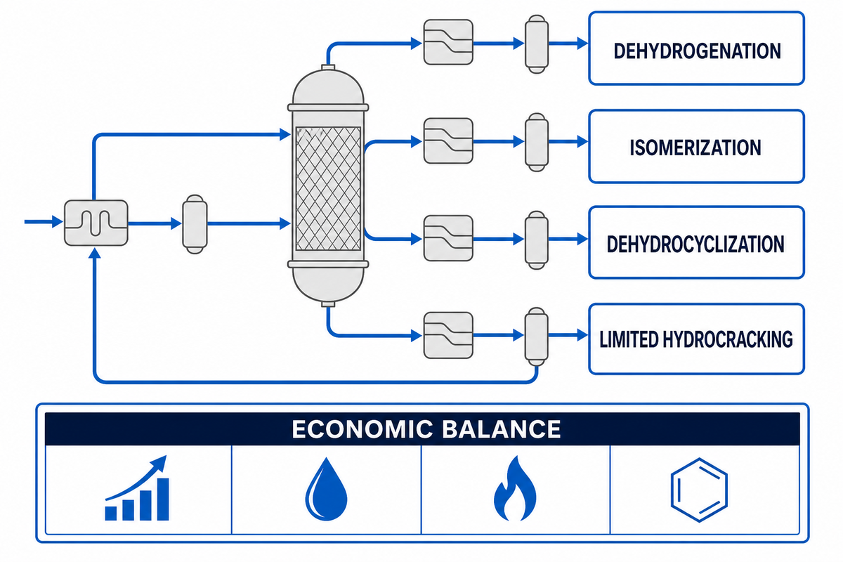 Key Reactions: Dehydrogenation, Isomerization, Dehydrocyclization, and Hydrocracking — BOSHIYA
