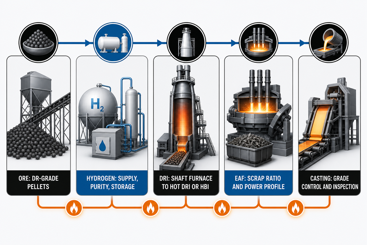 The H2-DRI-EAF Route in One Plant Flow — BOSHIYA
