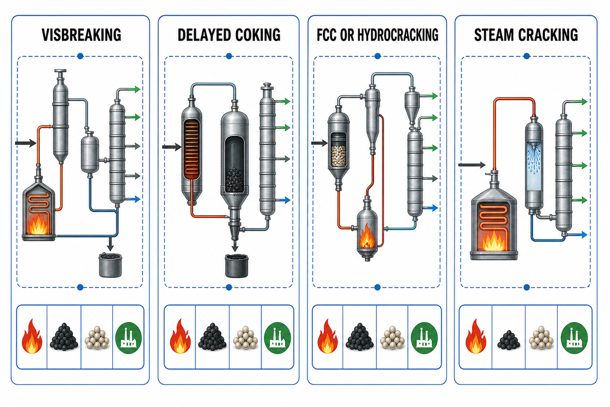 Where Thermal Cracking Fits: Visbreaking, Coking, FCC, and Steam Cracking — BOSHIYA